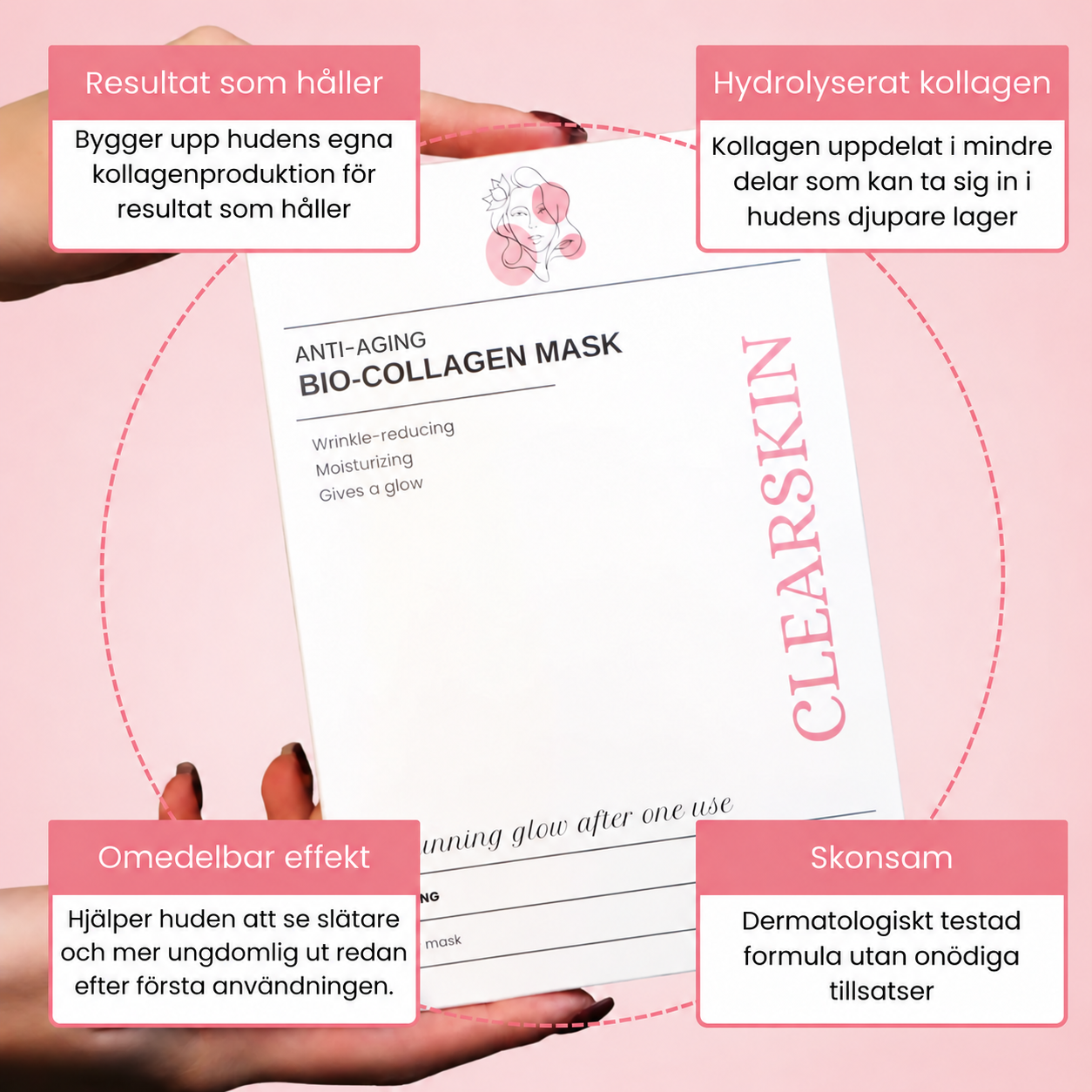 Dypt fuktighetsgivende bio-kollagenmaske