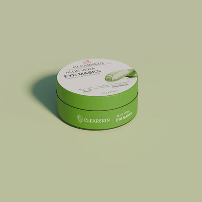 Clearskins Aloe vera ögonmask mot grön bakgrund